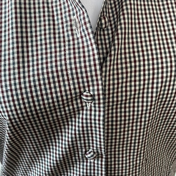 NWT Zara Plaid Puff Sleeve Blouse Ecru / Green | XS - Picture 7 of 8